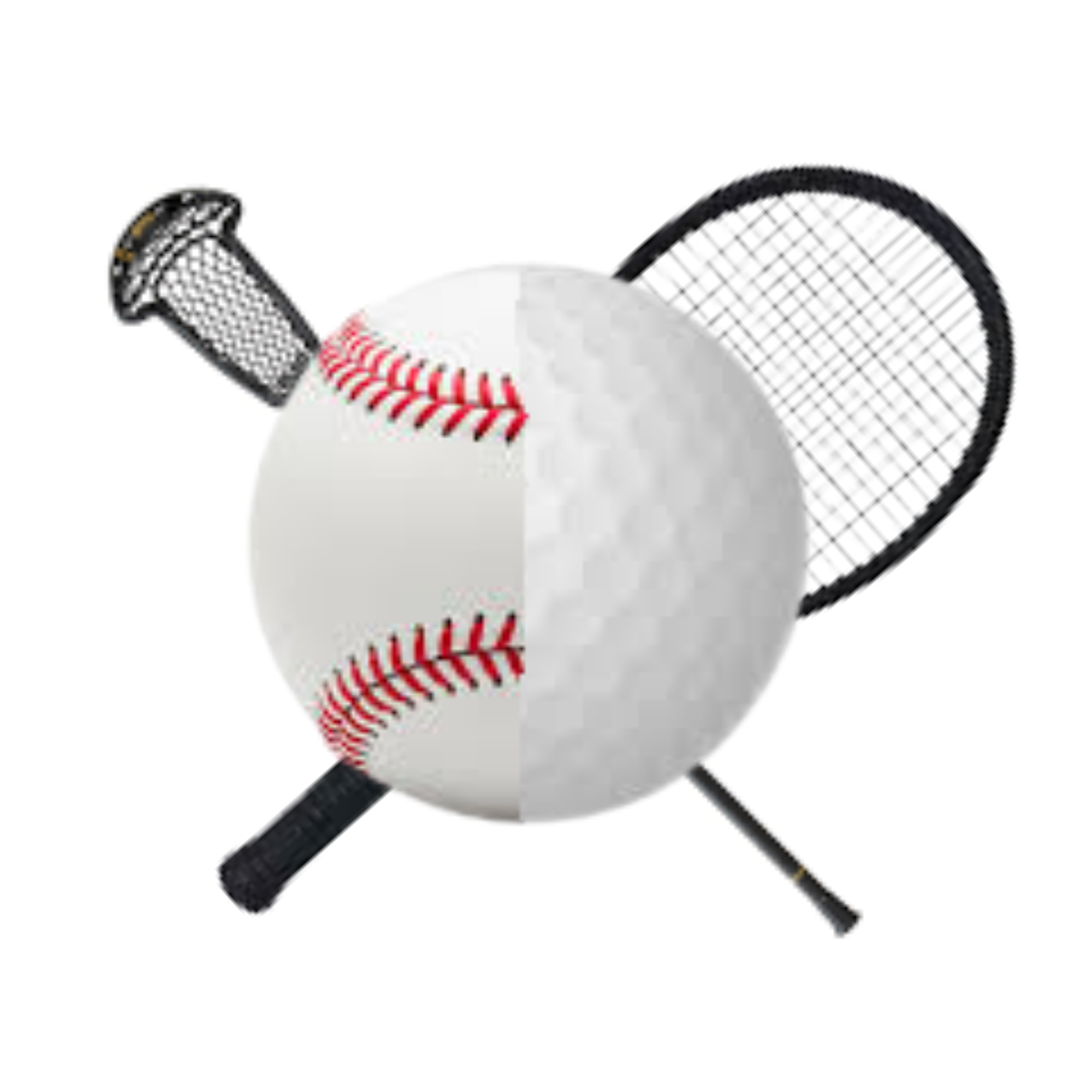 a sports logo with balls and rackets