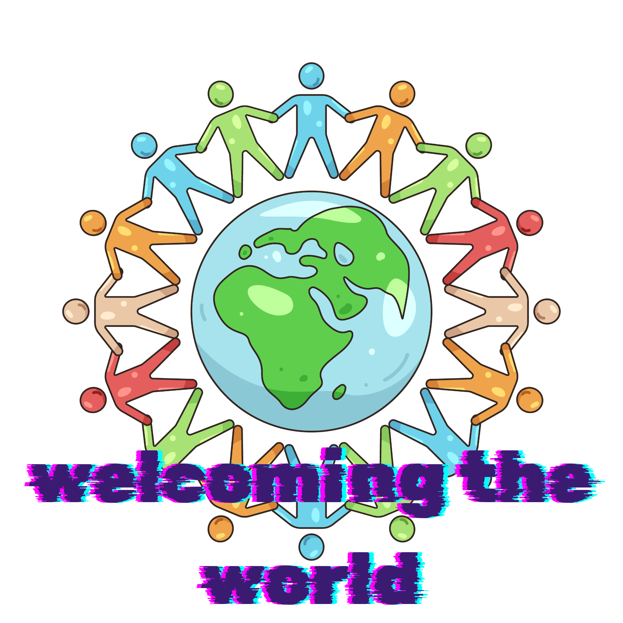 welcoming the world logo