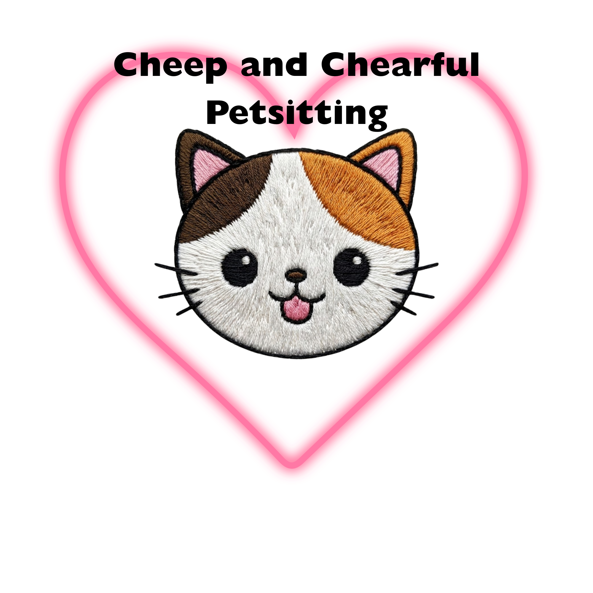 cat face inside heart